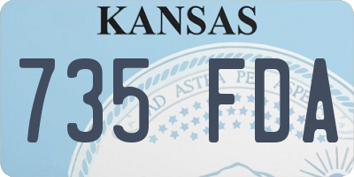KS license plate 735FDA