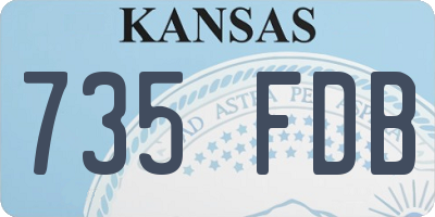 KS license plate 735FDB