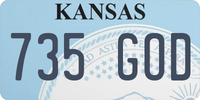 KS license plate 735GOD