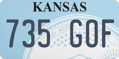 KS license plate 735GOF