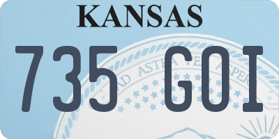 KS license plate 735GOI