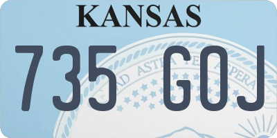 KS license plate 735GOJ