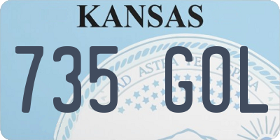 KS license plate 735GOL