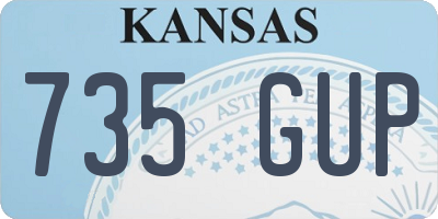 KS license plate 735GUP