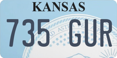 KS license plate 735GUR