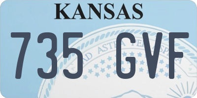 KS license plate 735GVF