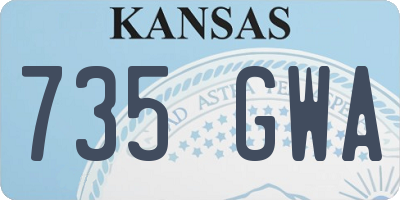 KS license plate 735GWA