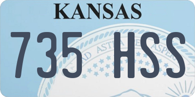 KS license plate 735HSS