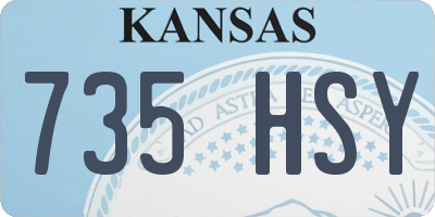 KS license plate 735HSY