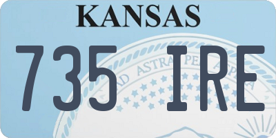 KS license plate 735IRE
