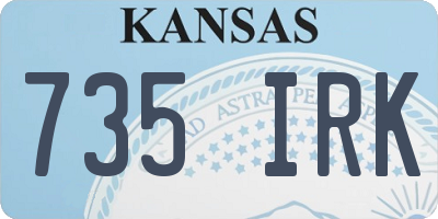 KS license plate 735IRK