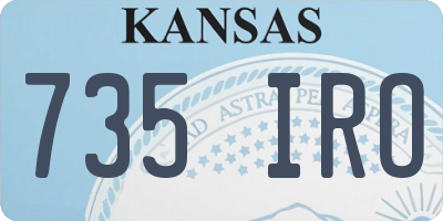 KS license plate 735IRO
