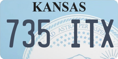 KS license plate 735ITX