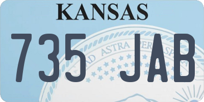 KS license plate 735JAB