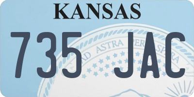 KS license plate 735JAC