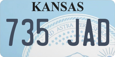 KS license plate 735JAD