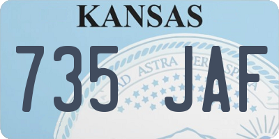 KS license plate 735JAF