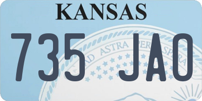 KS license plate 735JAO