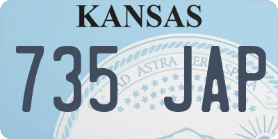 KS license plate 735JAP