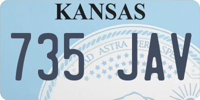 KS license plate 735JAV