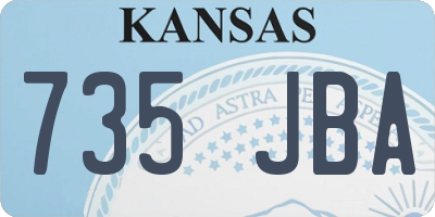 KS license plate 735JBA