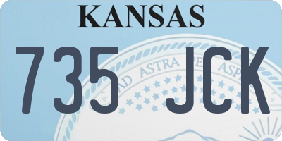 KS license plate 735JCK