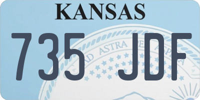 KS license plate 735JDF