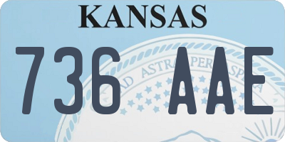 KS license plate 736AAE