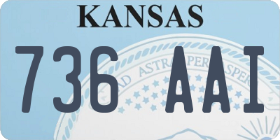 KS license plate 736AAI