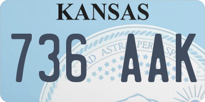 KS license plate 736AAK