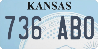 KS license plate 736ABO