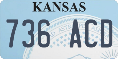 KS license plate 736ACD