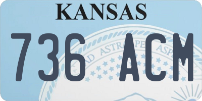 KS license plate 736ACM
