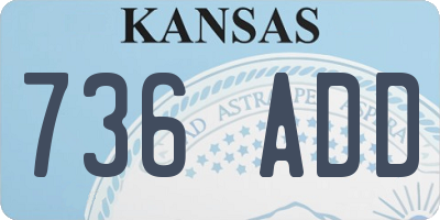 KS license plate 736ADD