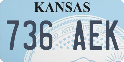 KS license plate 736AEK