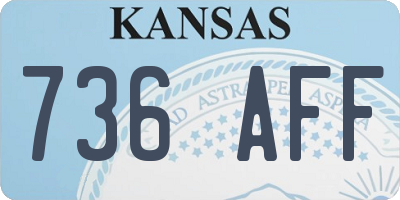 KS license plate 736AFF