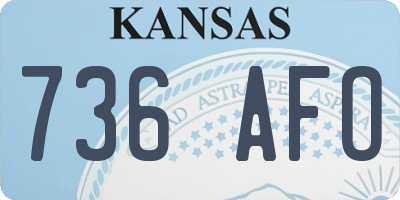 KS license plate 736AFO