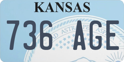 KS license plate 736AGE