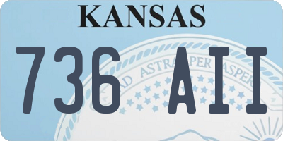 KS license plate 736AII