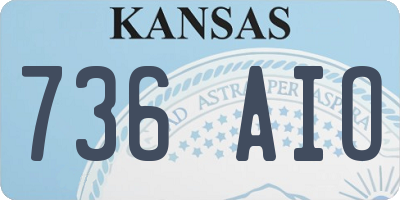KS license plate 736AIO