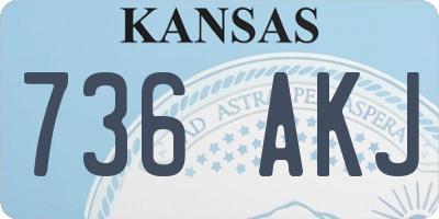 KS license plate 736AKJ