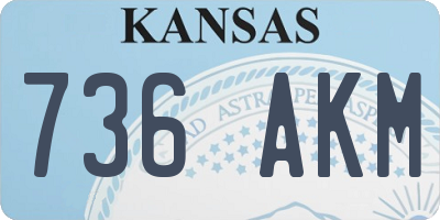 KS license plate 736AKM