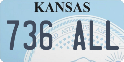KS license plate 736ALL