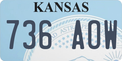 KS license plate 736AOW