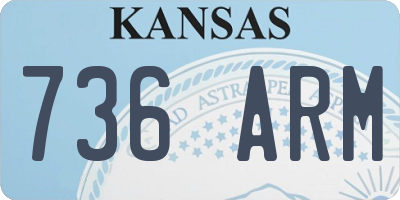KS license plate 736ARM