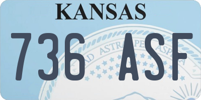 KS license plate 736ASF