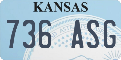 KS license plate 736ASG