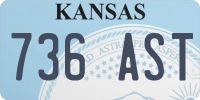 KS license plate 736AST