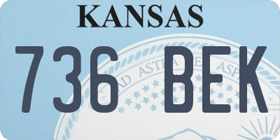 KS license plate 736BEK