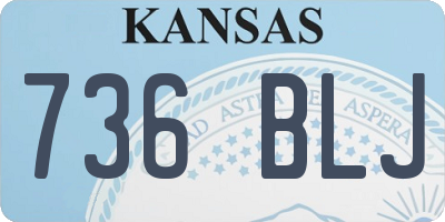 KS license plate 736BLJ